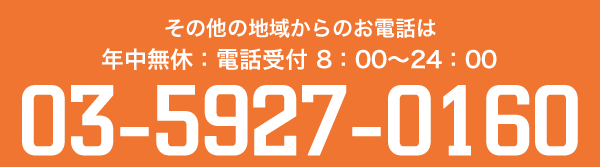 その他の地域からのお電話は03-5927-0160